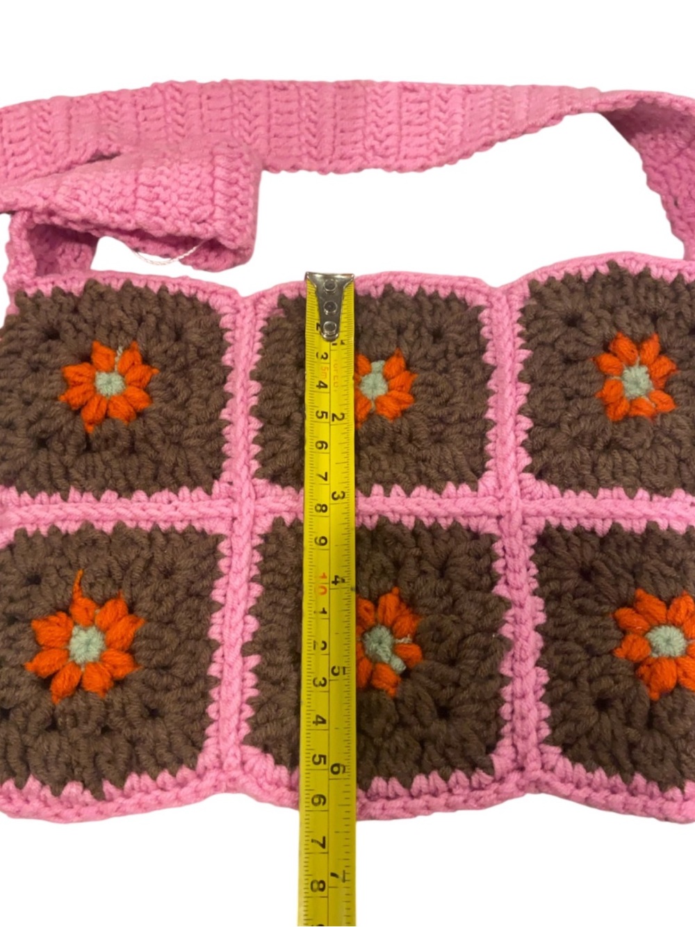 Crochet Flower Bag - Boho Floral Shoulder Purse NEW - Picture 8 of 10